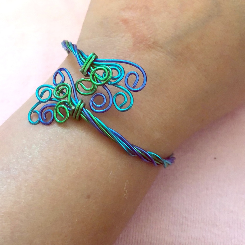 ❤#027H Handmade peacock bracelet